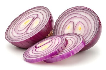 Premium Red Onions isolated on white background