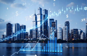 Financial Technology City Night View