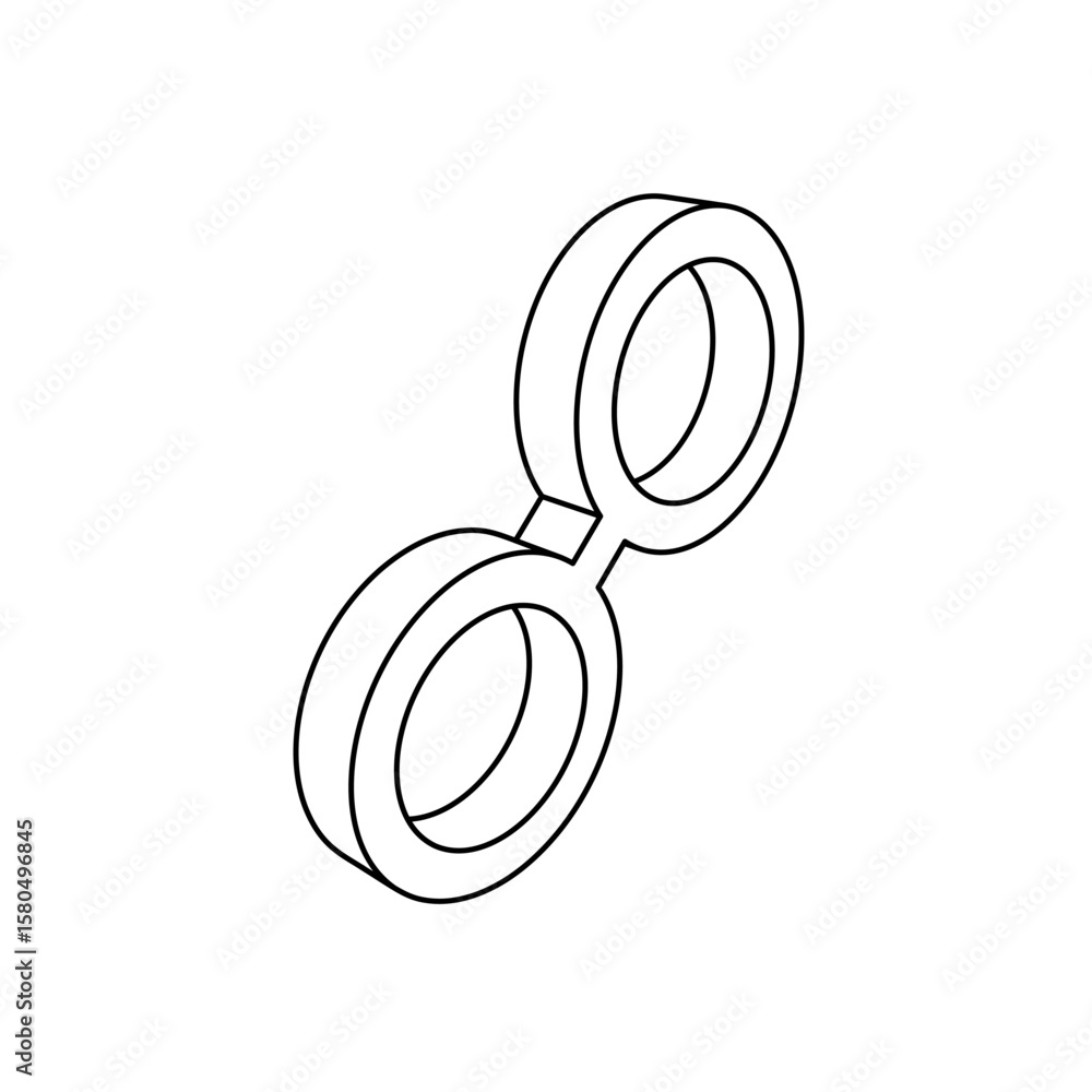 Poster the outline of a large astrological opposition symbol is made with black lines. 3d view of the objec