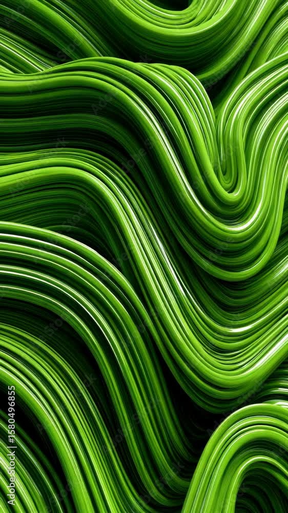 Aufkleber abstract green wave pattern featuring smooth, flowing lines for dynamic energy and movement in vibra