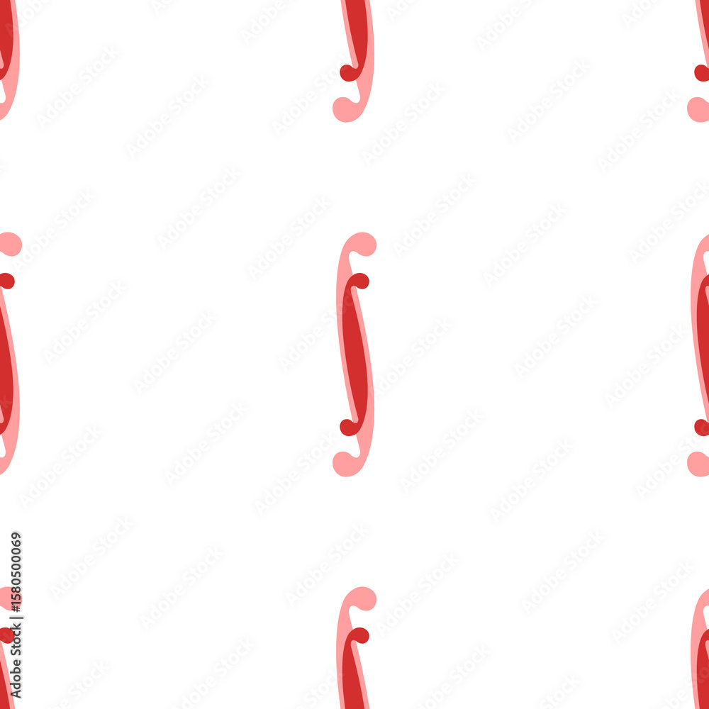 Poster seamless pattern of large isolated red integral symbols. the elements are evenly spaced. illustratio