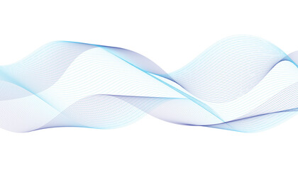 Blue and Purple Abstract Wave Background with Gradient Lines
