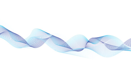 Blue and Purple Abstract Wave Lines on White Background