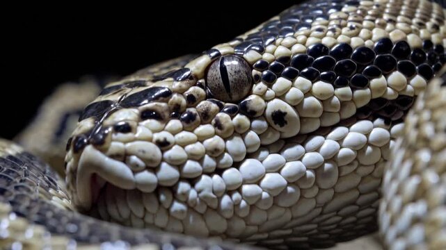 Close-up of a python showcasing intricate patterns and textures in a natural habitat