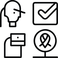 Set of vector icons for web design with business and medical symbols