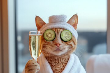 Relaxing Cat at Spa