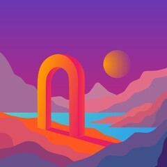 sunset in the mountains