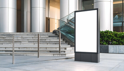 Blank White Billboard Mockup in Modern City Setting