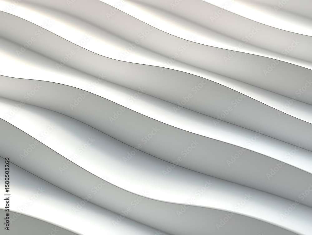 Poster smooth white waves on soft surface creating an elegant abstract background texture for minimalist de