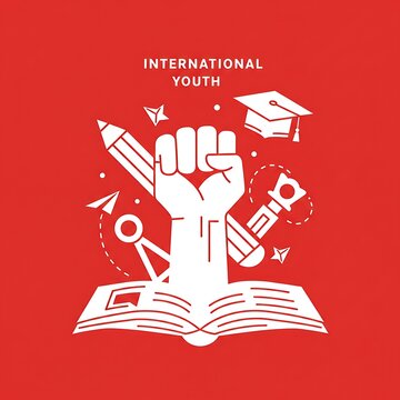 International youth empowerment through education and activism symbolizing knowledge and progress