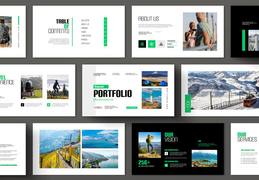 Adventure Travel Portfolio Presentation Template for Travel Agencies