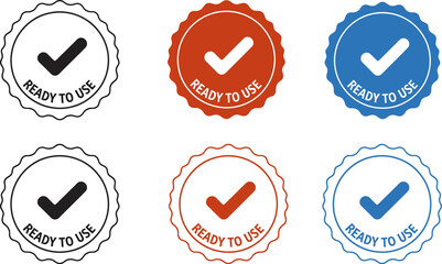 Ready to use check mark icon vector illustration in different style colors