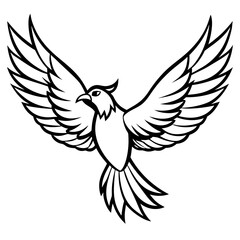 Obraz premium Majestic bird of prey with wings spread wide in flight silhouette