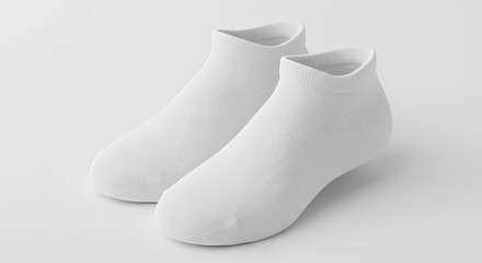 Pair of White Ankle Socks: Minimalist Textile Design