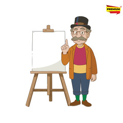 artist easel with palette