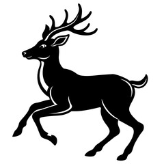 Obraz premium Majestic stag in motion with antlers silhouette