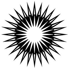 Intricate black starburst pattern with sharp jagged edges silhouette