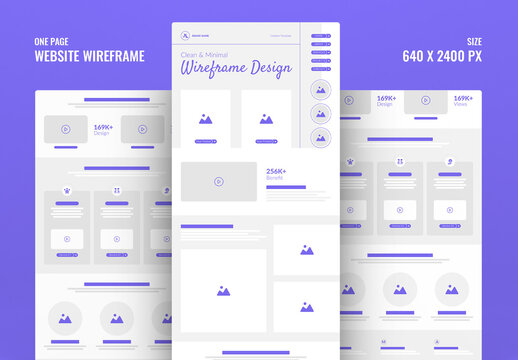 Minimal Wireframe Template Layout For Website UI