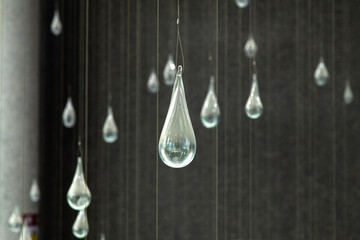 glass mobiles hanging in the art meseum