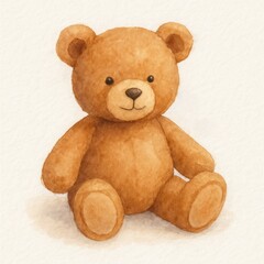 Fototapeta premium Charming watercolor teddy bear illustration.