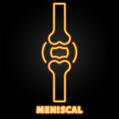 meniscal neon sign, modern glowing banner design, colorful modern design trends on black background. Vector illustration.