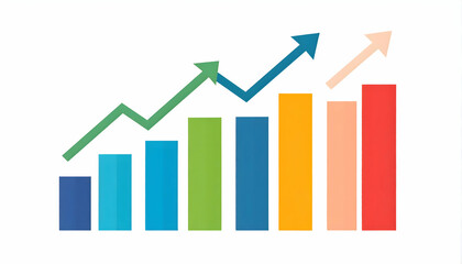 Colorful Bar Graph Showing Upward Growth Trend