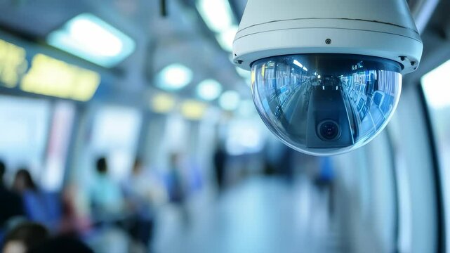 City Public Transportation Security Surveillance Camera View