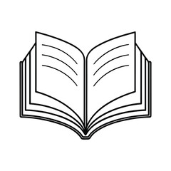 open book outline vector illustration