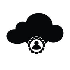 Cloud Computing with User and Settings Icon