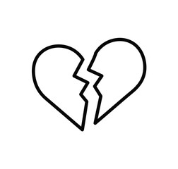 broken heart vector illustration on white background