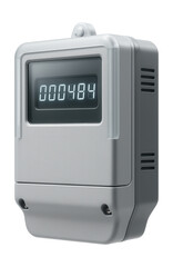 Fototapeta premium Three-phase electricity meter with a tamper-proof seal for enhanced security in a shared residential building.