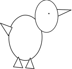 cartoon kiwi bird icon on white background