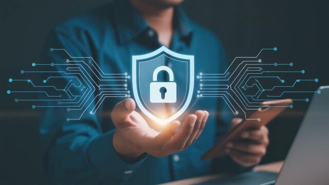 Metaverse cybersecurity cybercrime internet scam, businessman crypto currency investment digital network technology computer virus attack protection, identity privacy data hacking antivirus shield new - Powered by Adobe