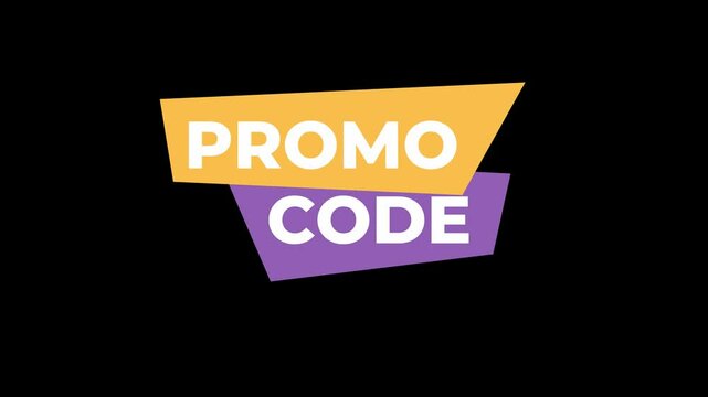 animated promo code text with transparent background