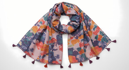 Vibrant Abstract Print Scarf: Fashionable Autumn Accessory