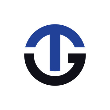 Flat style abstract TG letter logo