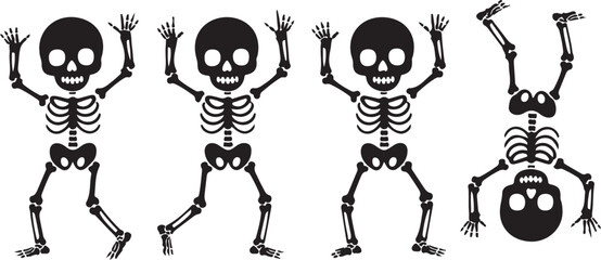 Dancing Skeleton Silhouette for Halloween Party Vector

Funny Skeleton Dancing Clipart Illustration

Spooky Skeleton Performing Dance Pose Silhouette

Halloween Skeleton Dancing with Arms Up Vector

C