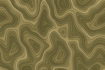 Abstract Topographic Pattern with Wavy Brown and Beige Design