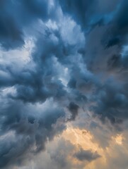Fototapeta premium Stormy sky background with dark clouds and dramatic weather perfect for wallpaper use