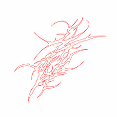 tribal art, abstract shapes hand drawn vector design isolated on white background 