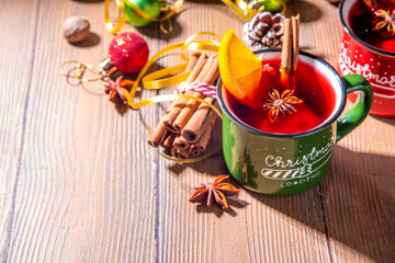 Christmas winter mulled wine drink
