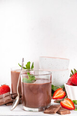 Homemade chocolate pudding dessert