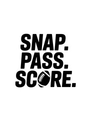 American Football Snap Pass Score Graphic Design on Black Background
