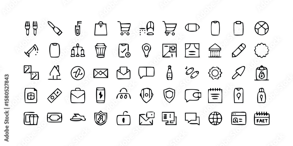 Aufkleber comprehensive branding line icon set 95 unique design elements for brand identity and marketing mate