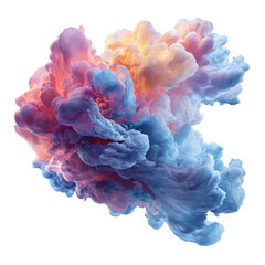 Fototapeta premium Colorful smoke explosion on transparent Background