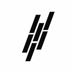 Modern vector icon featuring geometric parallel bars in black. Ideal for logo design, digital branding, and futuristic themes