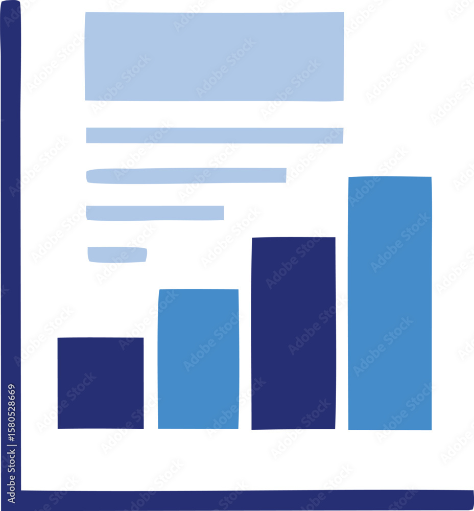 Poster simple hand drawn bar chart illustrating upward trends and data points with a clean minimalist aesth