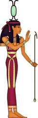 Neith .Egyptian ancient symbol. Isolated figure of ancient egypt deities.Religion icon.Culture.Design element.	
