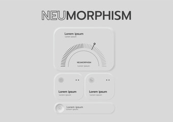 3D Neumorphic Soft UI Design. 3D Bottons.