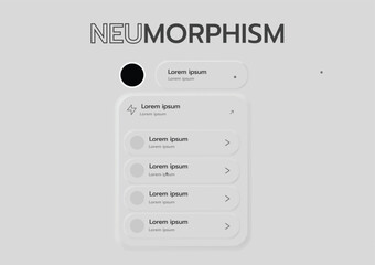 3D Neumorphic Soft UI Design. 3D Bottons.
